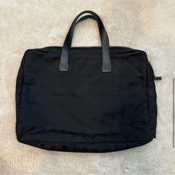 Chanel Logo Black Nylon & Leather Travel Ligne Document or Laptop Bag - Picture 7 of 10